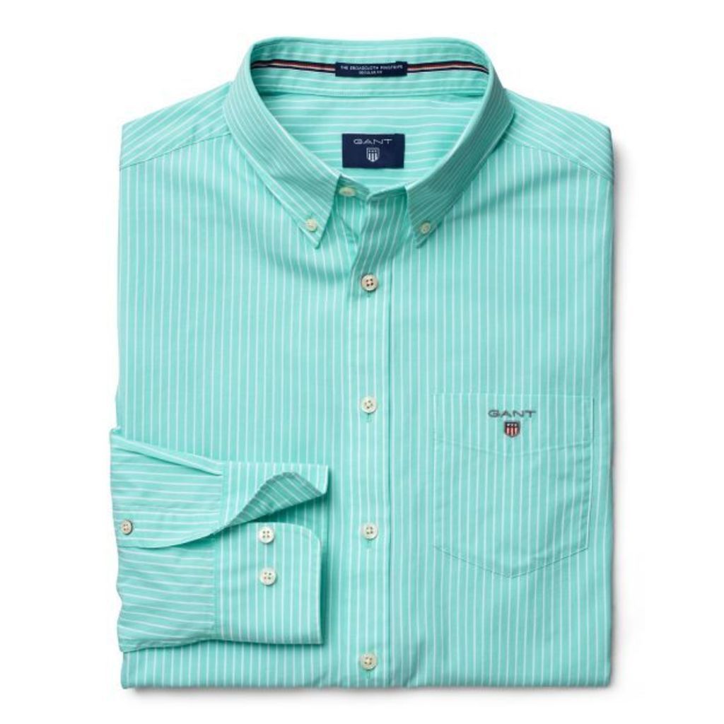 The Pinstripe Broadcloth Shirt - Opal Green