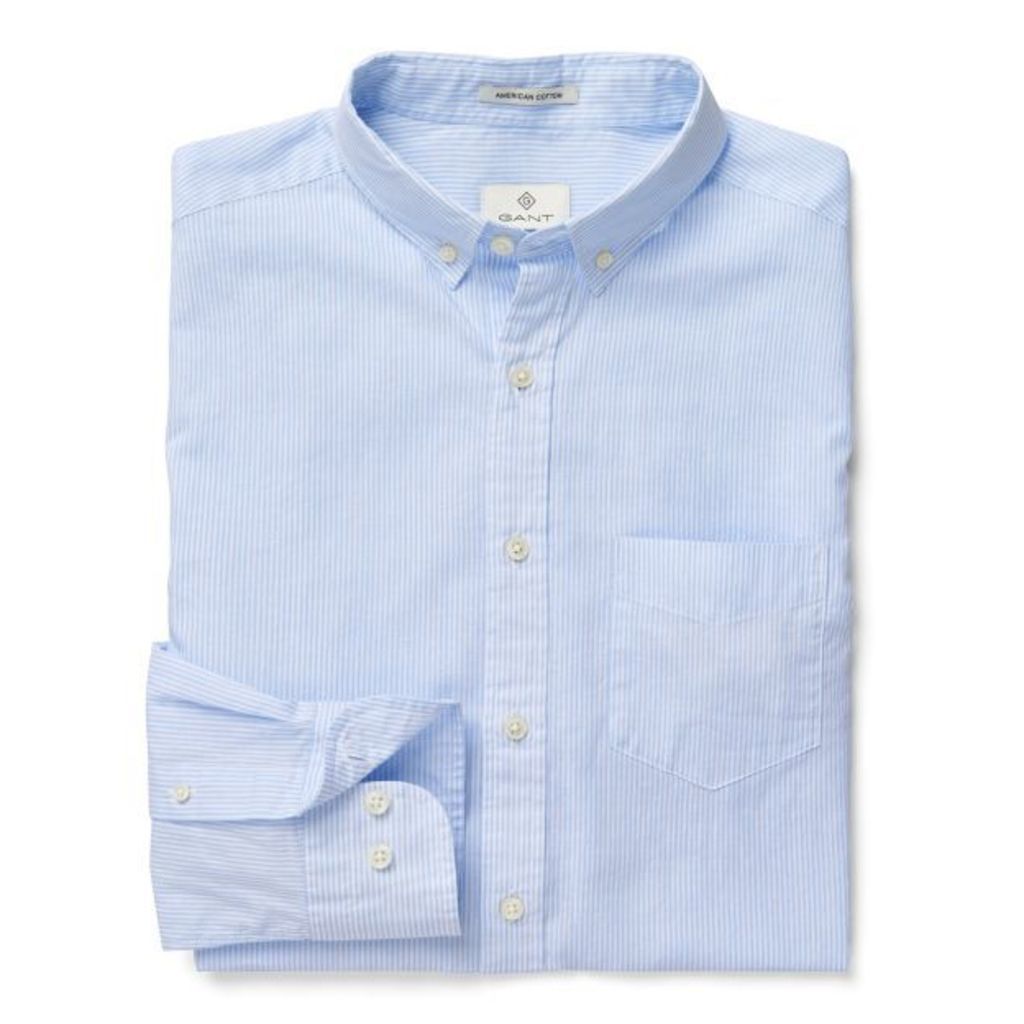 Cotton Linen Stripe Shirt - Crown Blue