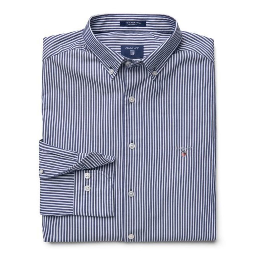 Tech Prepâ„¢ Regular Fit Twill Stripe Shirt - Persian Blue
