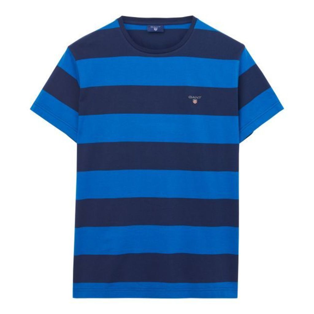 Short-sleeved Barstriped T-shirt - Nautical Blue