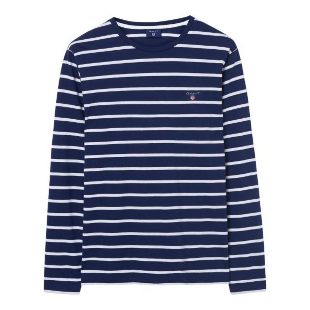 Breton Stripe Long-sleeved T-shirt - Shadow Blue