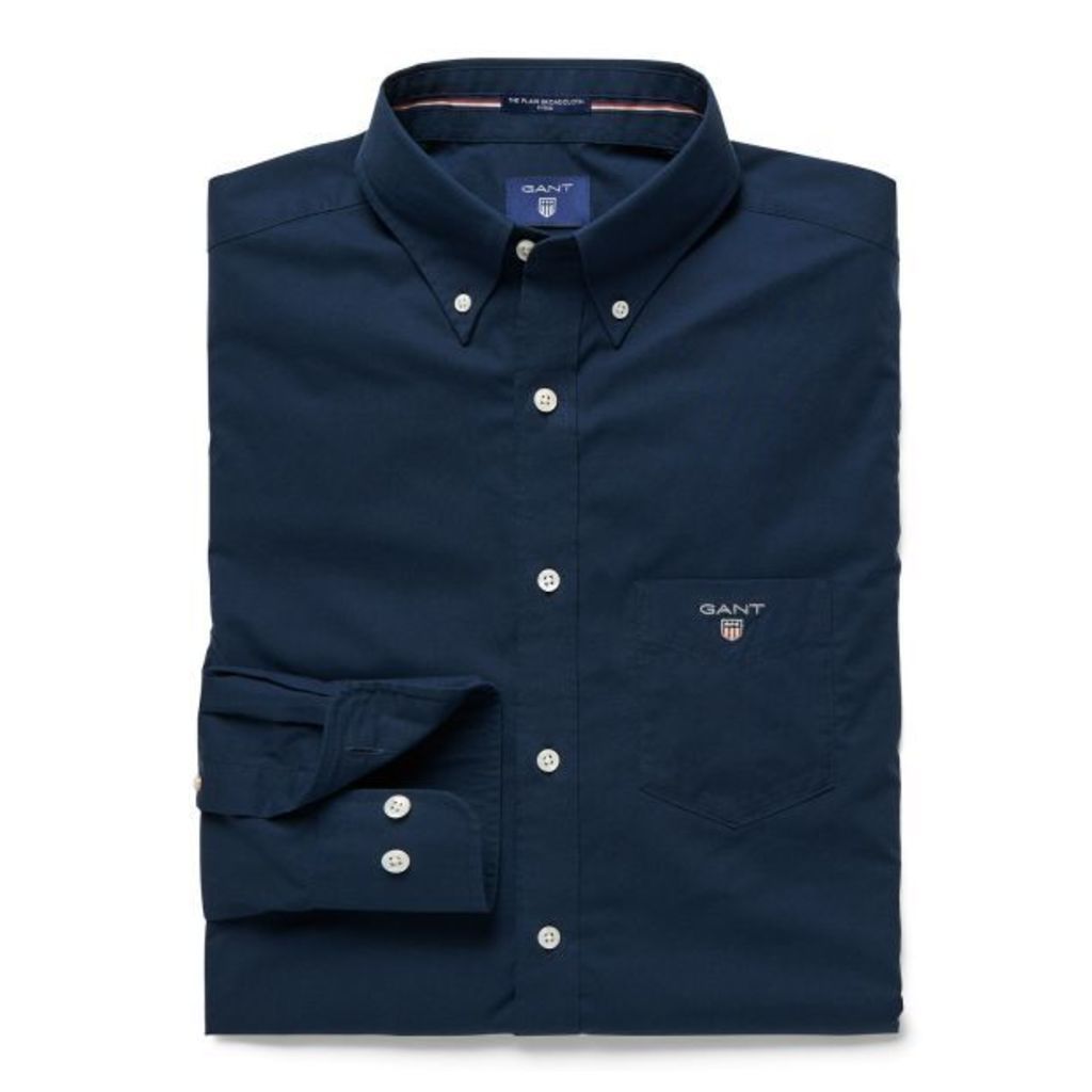Plain Broadcloth Shirt - Storm Blue