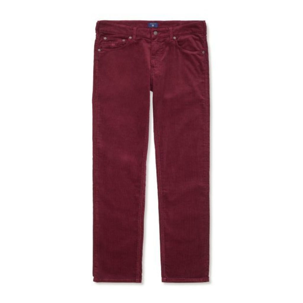 Regular Fit Stone Cord Jeans - Purple Wine