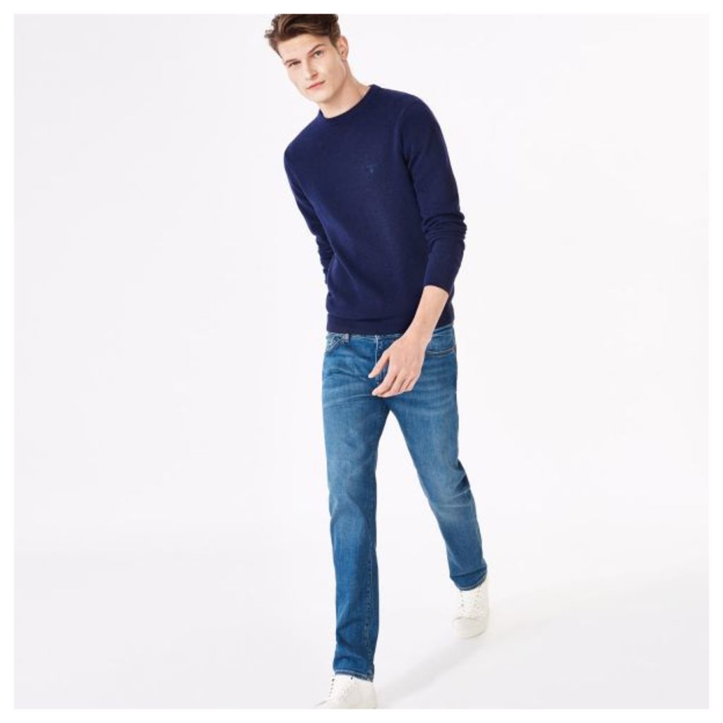 Slim Straight Fit Jeans - Mid Blue Worn In