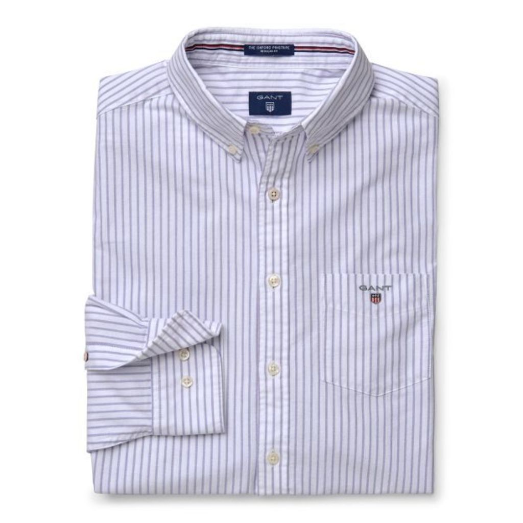 Regular Fit Oxford Pinstripe Shirt - Dawn Blue