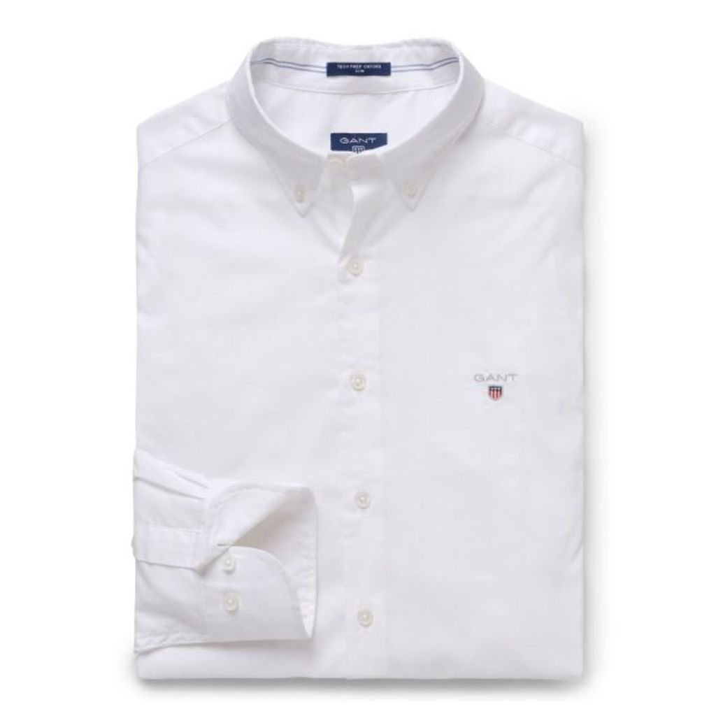 Tech Prep Slim Fit Oxford Shirt - White