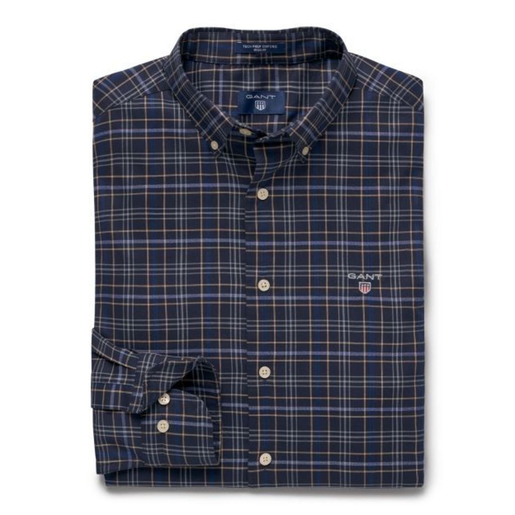 Regular Fit Tech Prepâ„¢ Oxford Check Shirt - Classic Blue