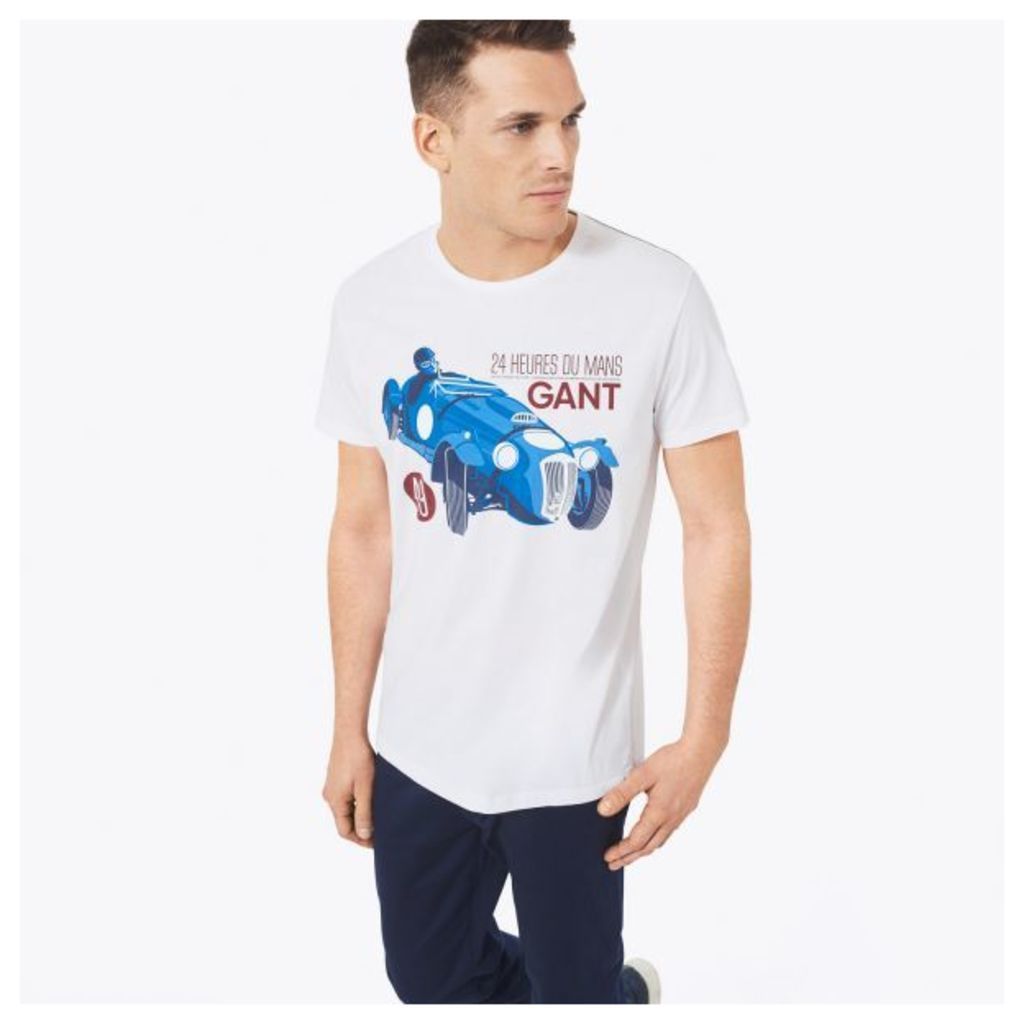 Le Mans Car Print T-shirt - White