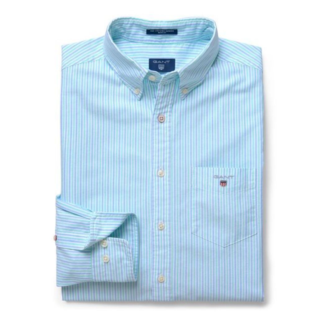 Regular Fit Oxford Two Color Banker Shirt - Spearmint