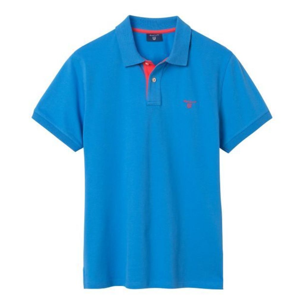 Contrast Collar Polo Shirt - Pacific Blue