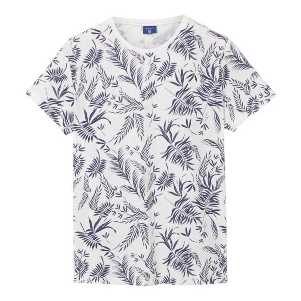 Leaf Print T-shirt - Eggshell
