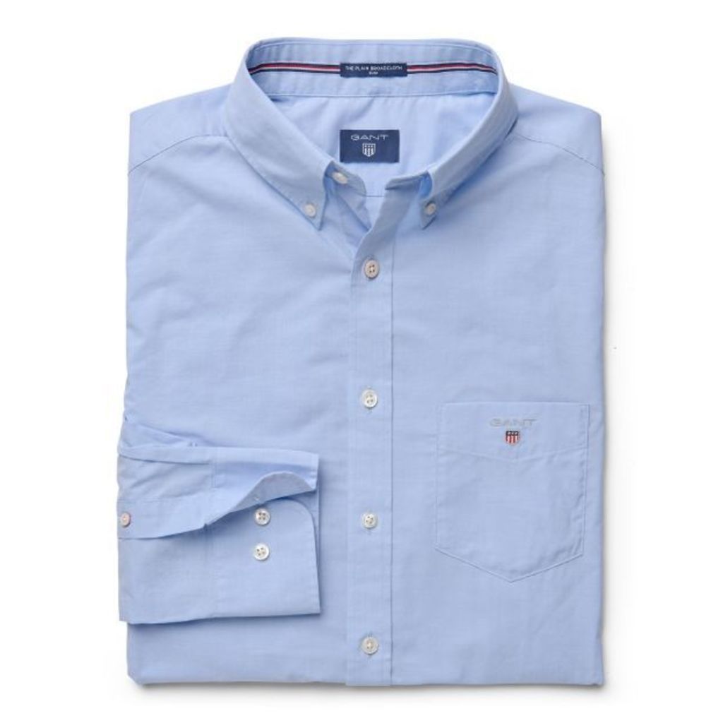 Slim Fit Broadcloth Shirt - Hamptons Blue