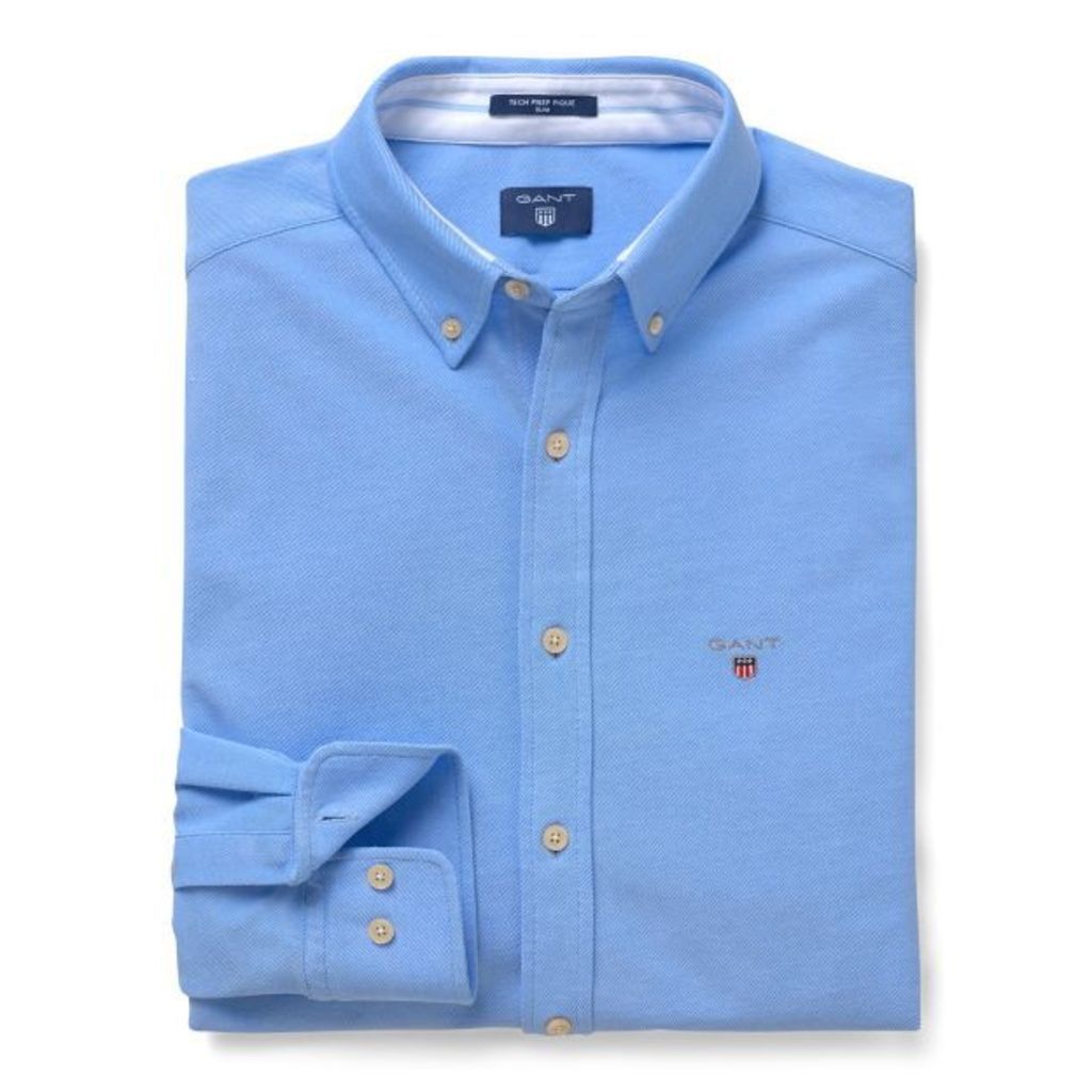Slim Fit Tech Prepâ„¢ PiquÃ© Shirt - Capri Blue