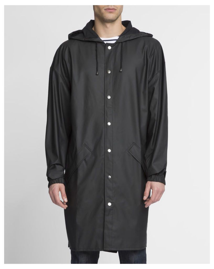 Matte Black Long Raincoat