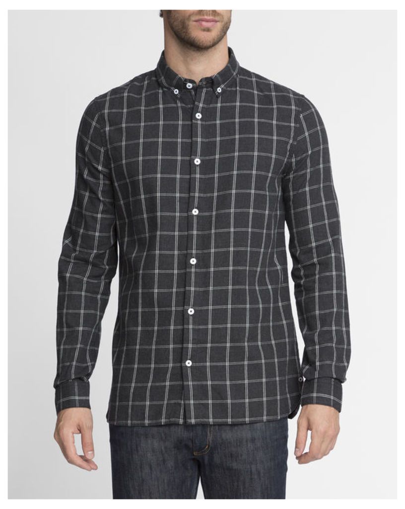Anthracite Grey Grid Checked Shirt