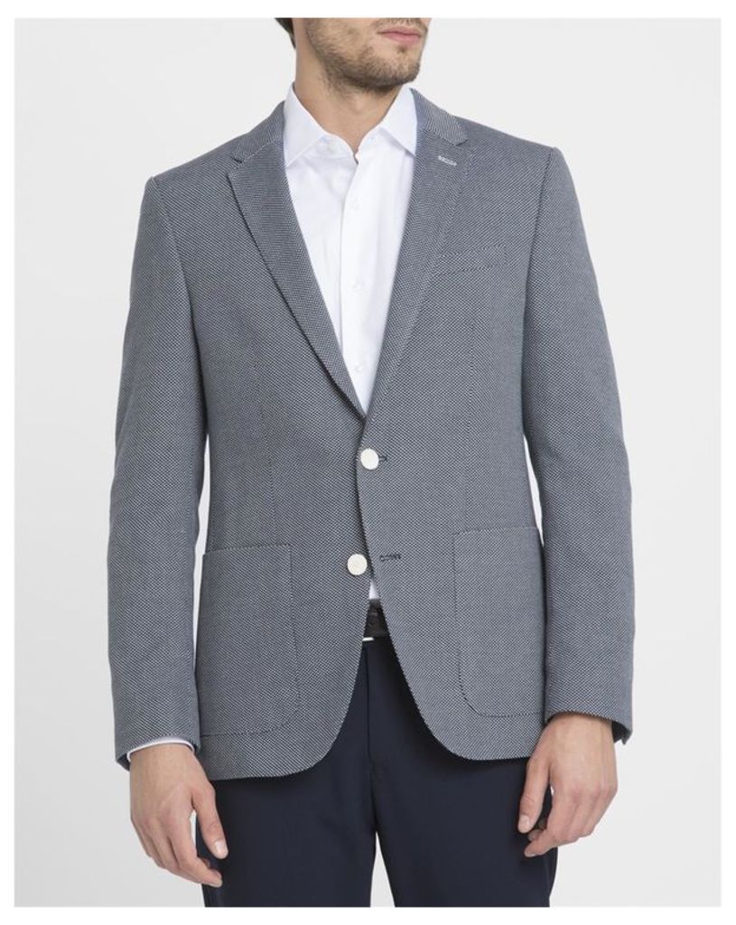 Grey Semi-Lined Patch Pockets Woven Cotton Jacket