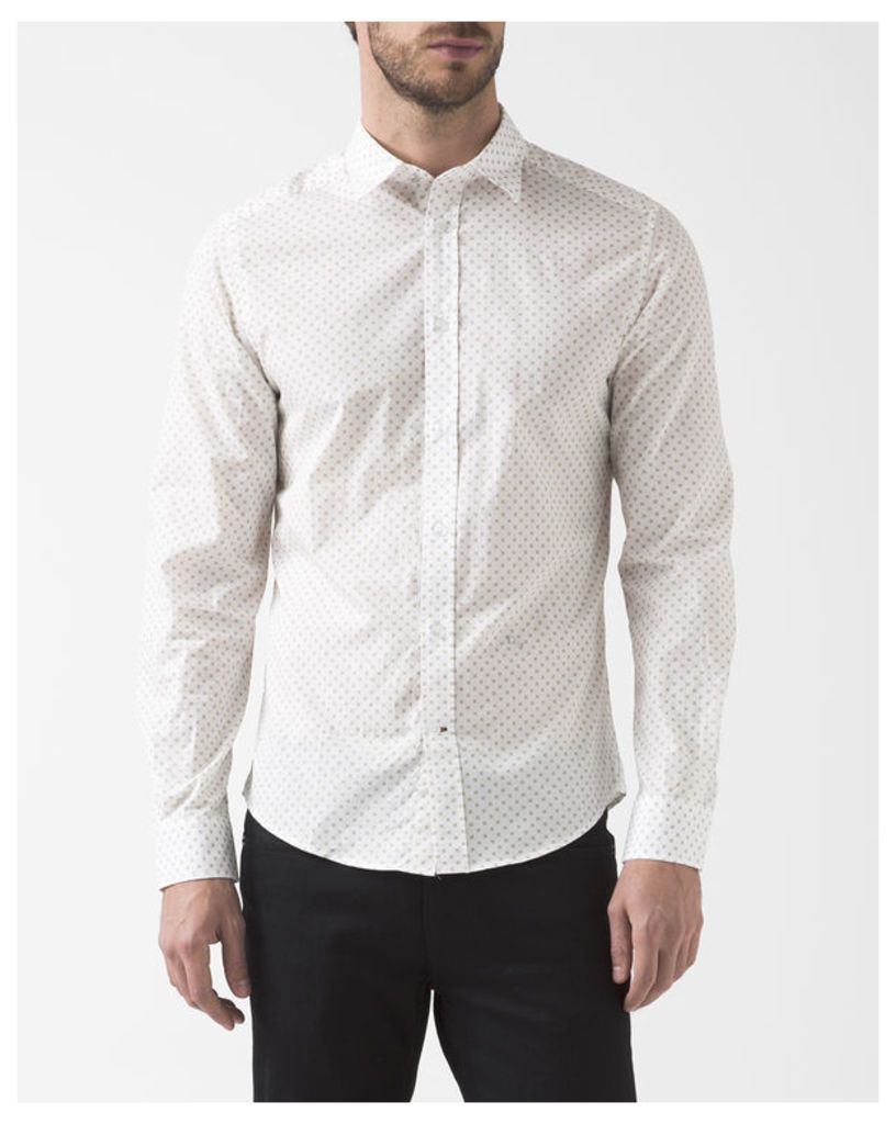 White Micro Flower Blanca Shirt