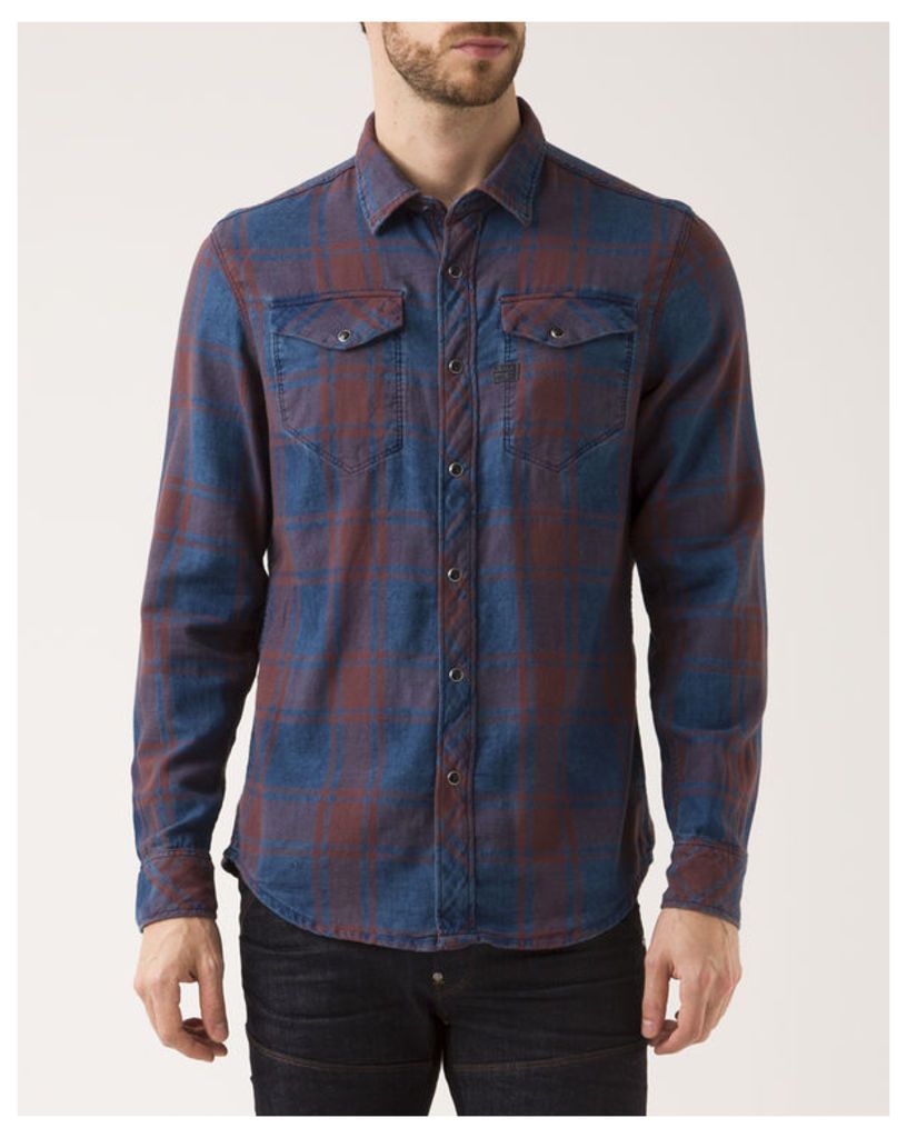 Red and Blue Checked Tacoma Slimfit Shirt