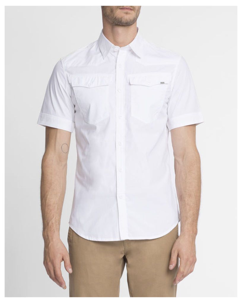 White Slimfit 3301 MC Shirt with Western Pockets