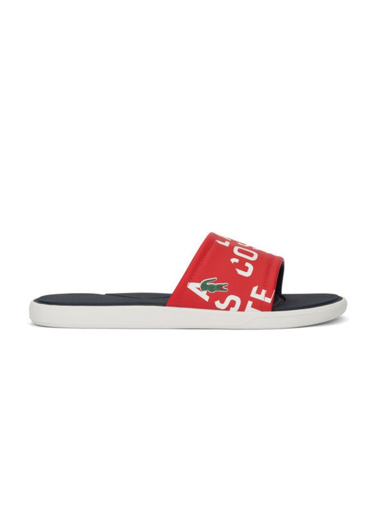 White and Red Print L30 Sandals