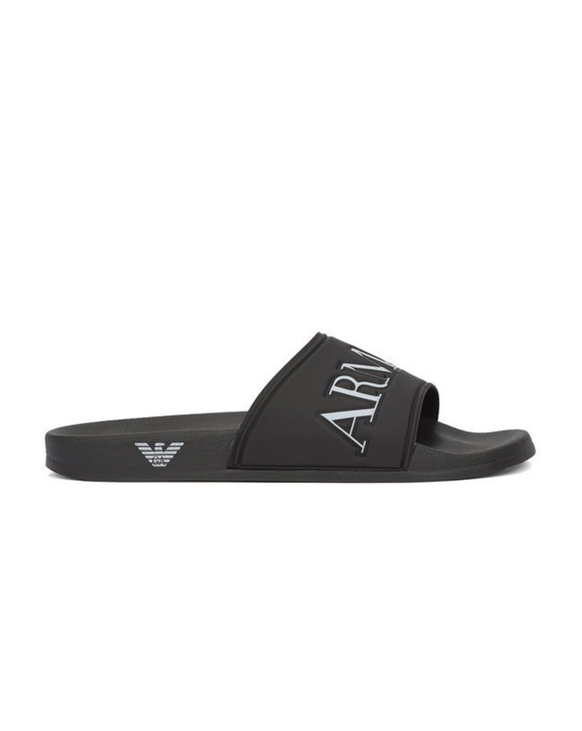 Black AJ Flip Flops with Logo