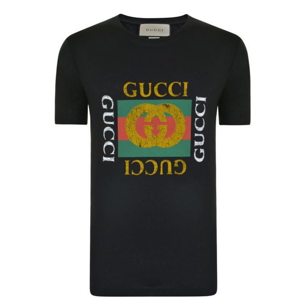 GUCCI Distressed Logo T Shirt