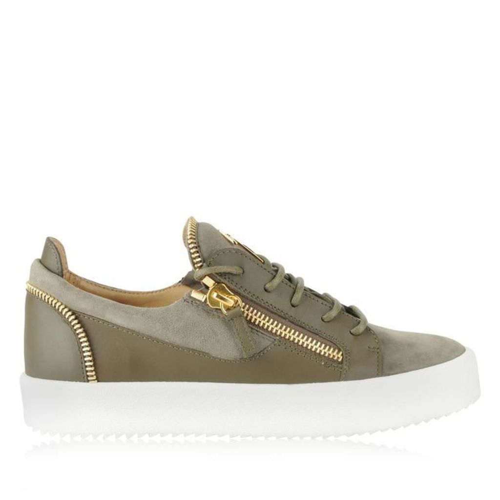 GIUSEPPE ZANOTTI Suede And Leather May Zip Trainers