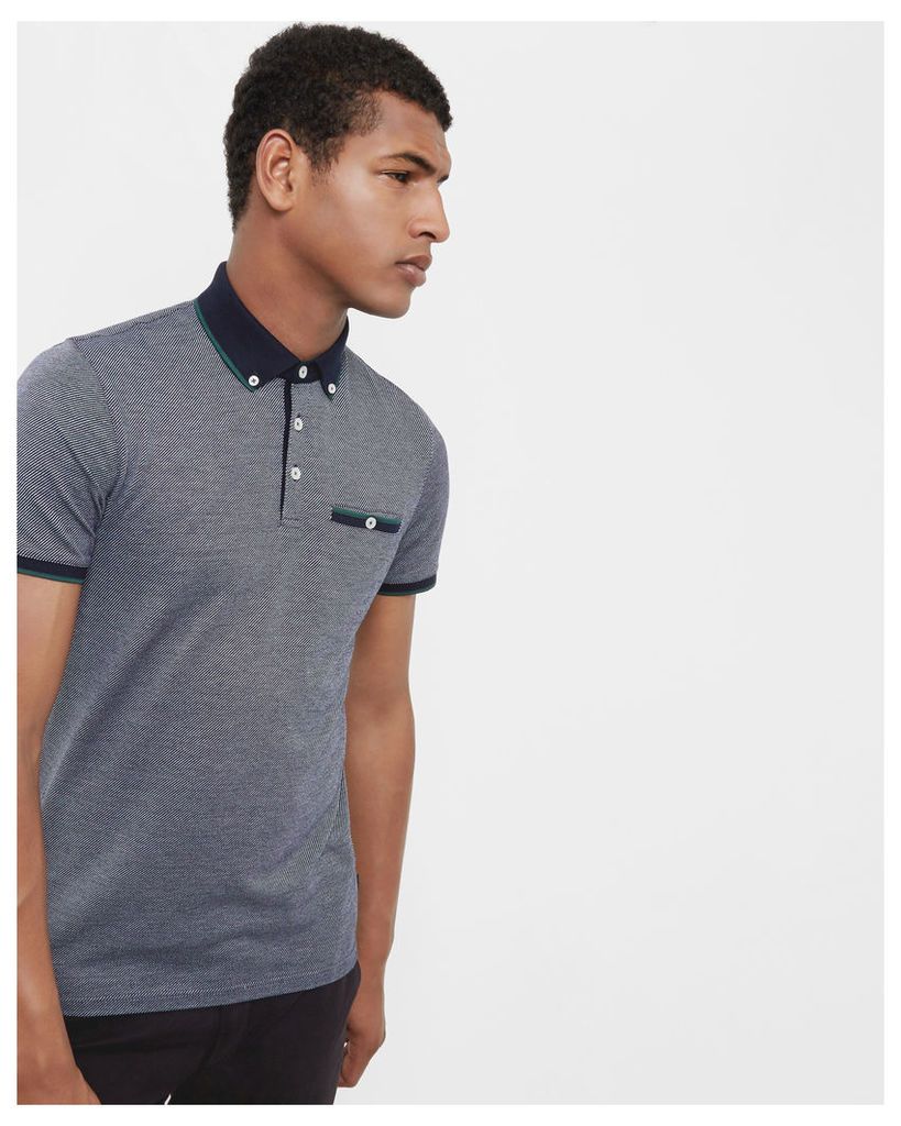 Ted Baker Striped cotton polo Dark Blue