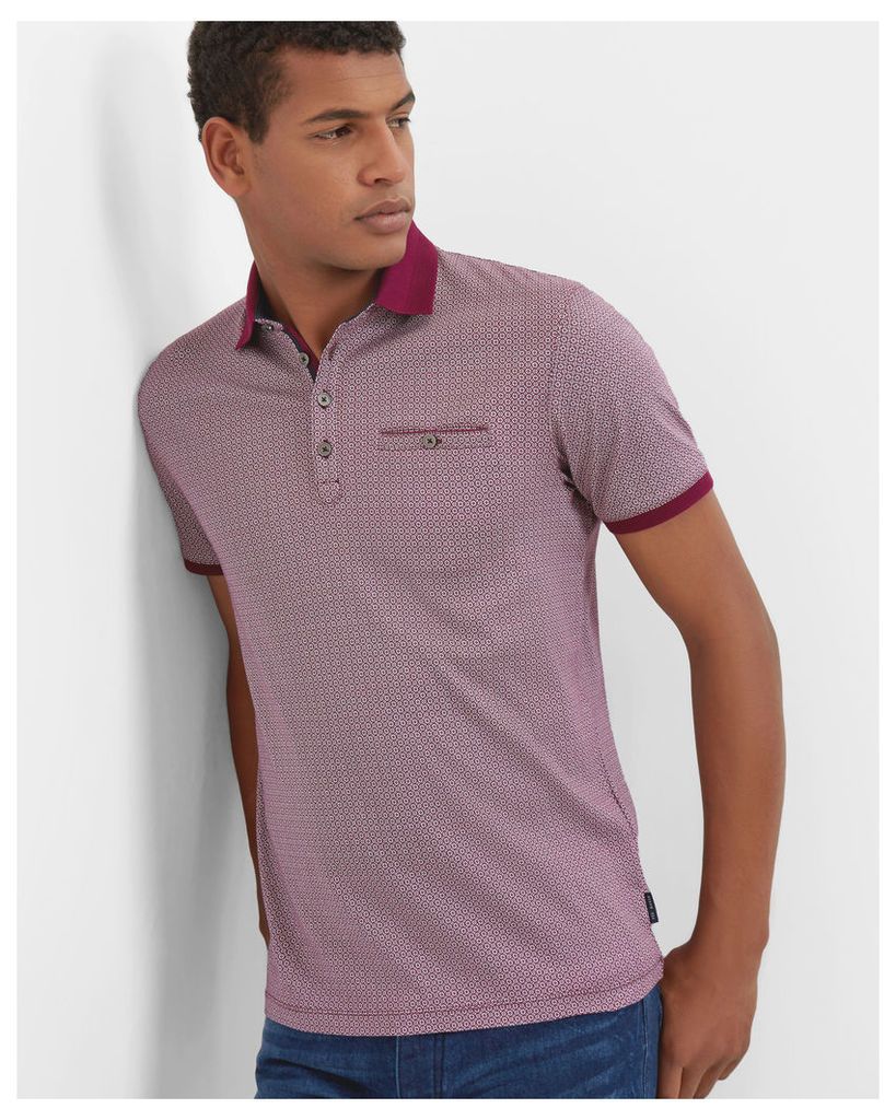 Ted Baker Geo print cotton polo shirt Purple