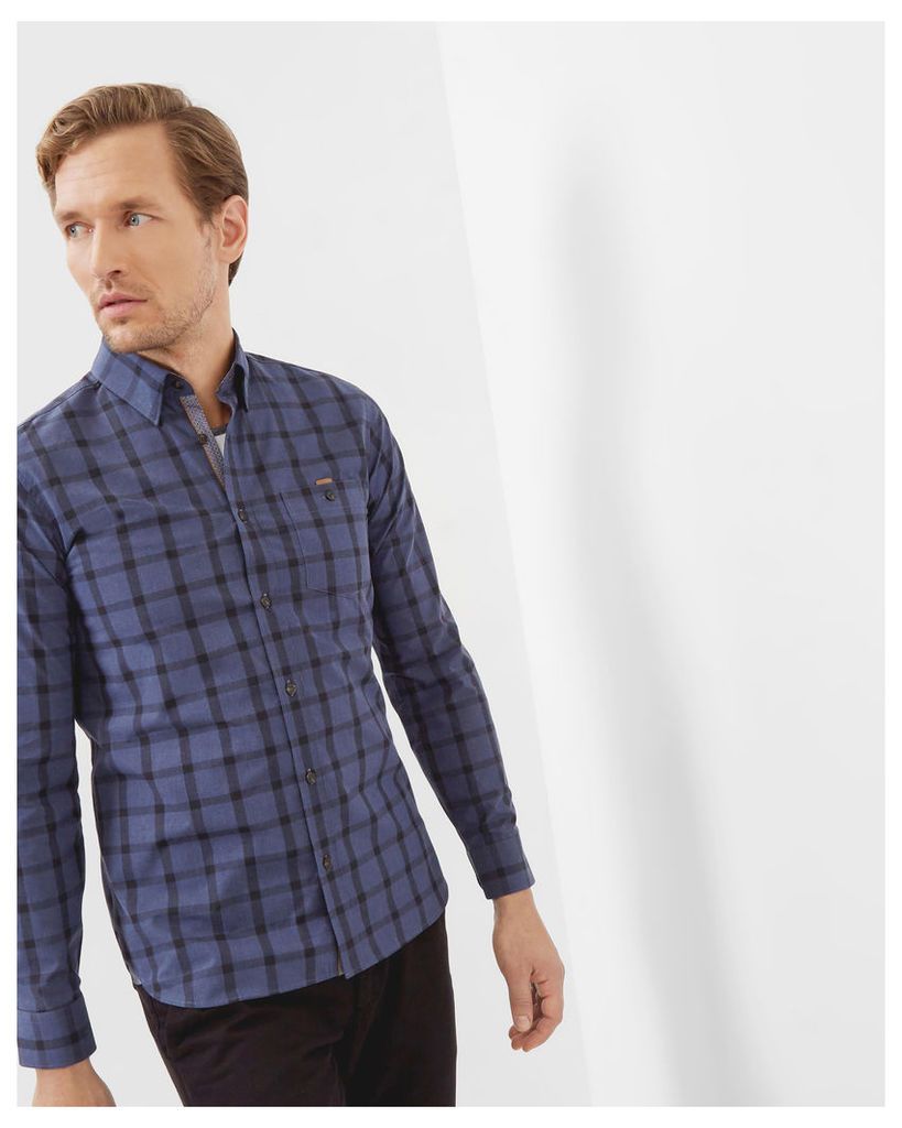 Ted Baker Cotton checked shirt Navy