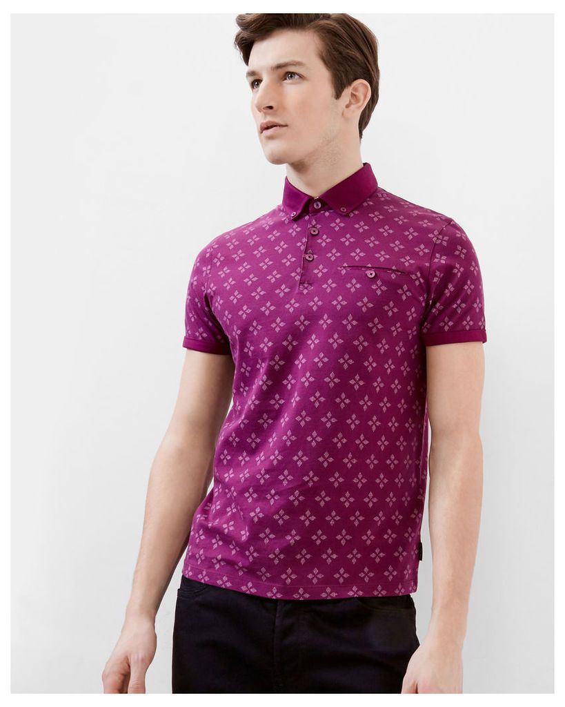 Ted Baker Diamond print polo shirt Purple