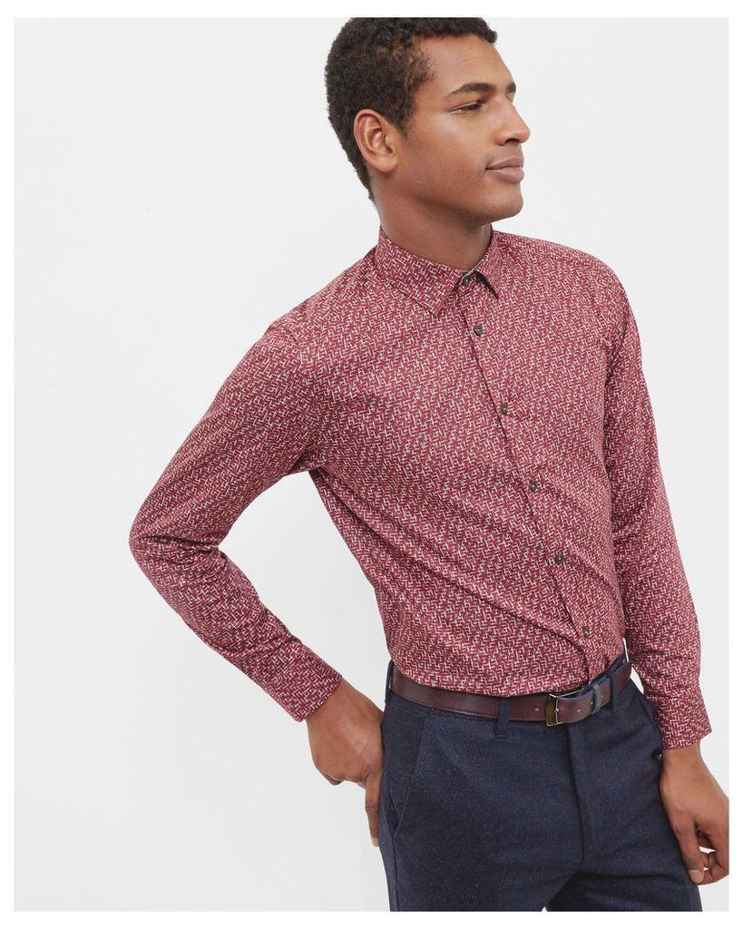 Ted Baker Squiggle design cotton shirt Red
