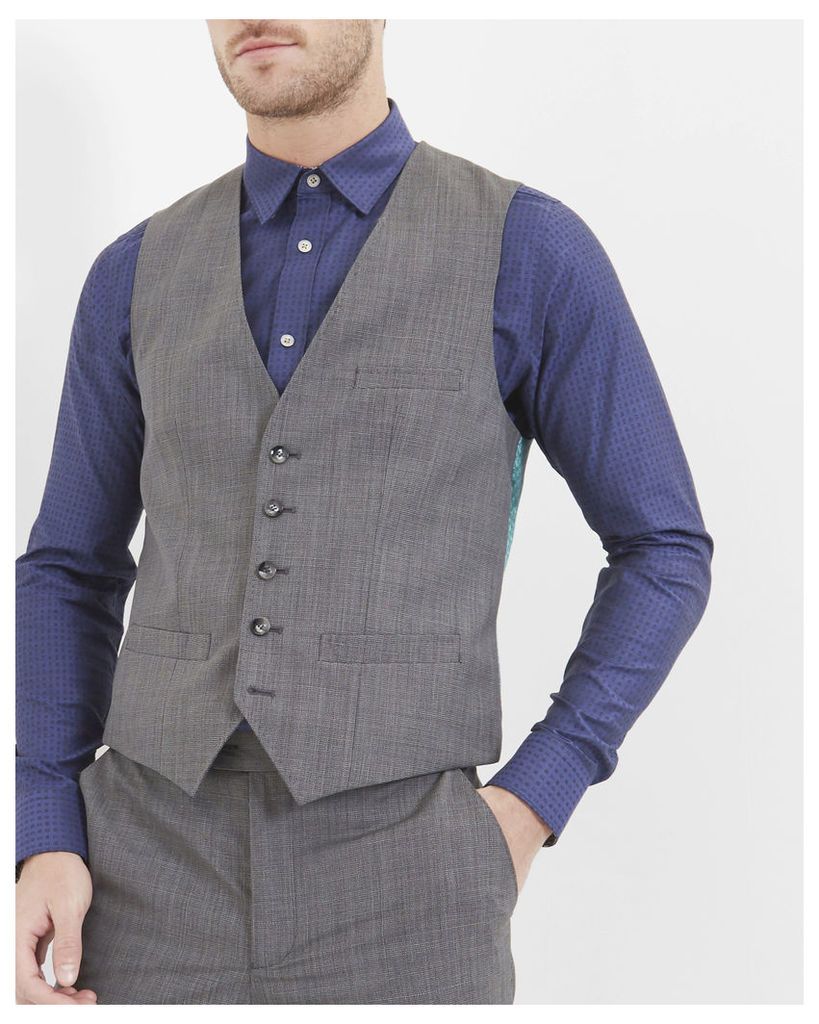 Ted Baker Debonair modern fit wool waistcoat Grey