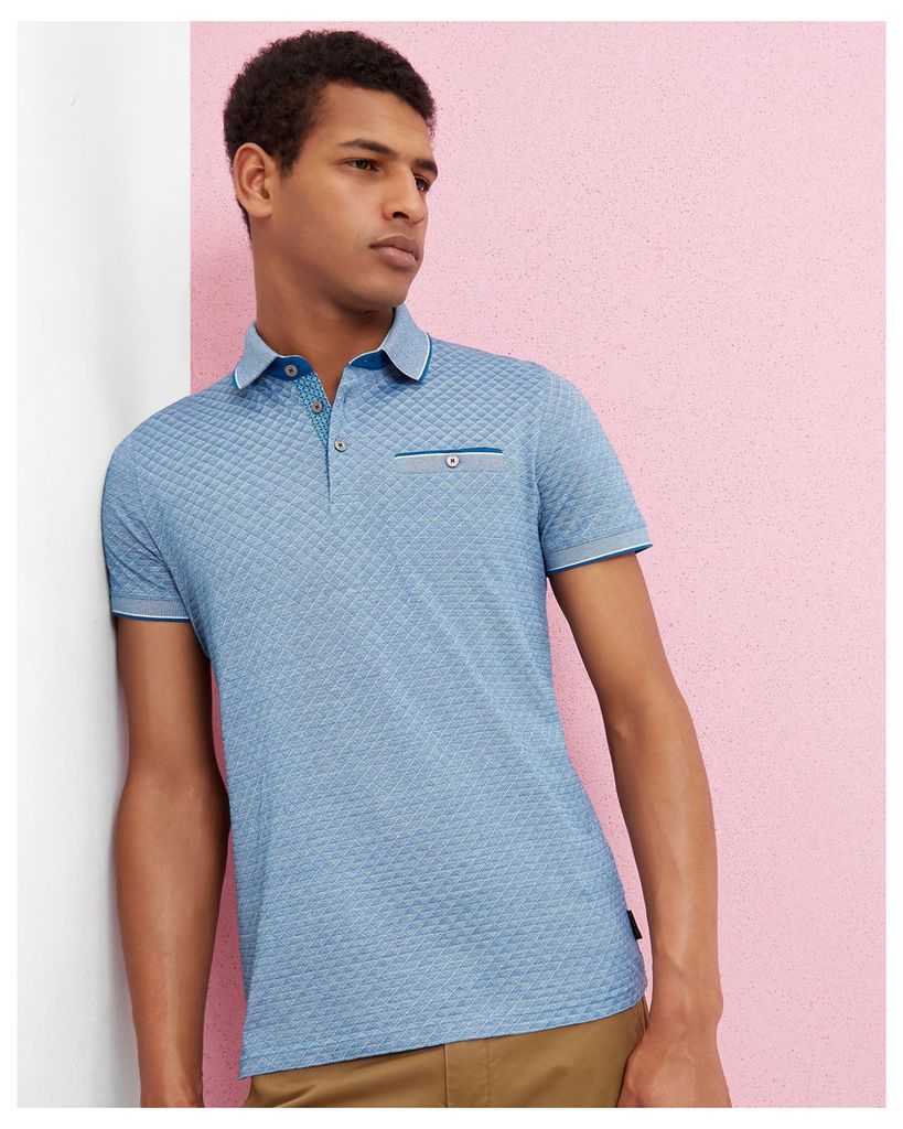 Ted Baker Oxford cotton jacquard polo Teal