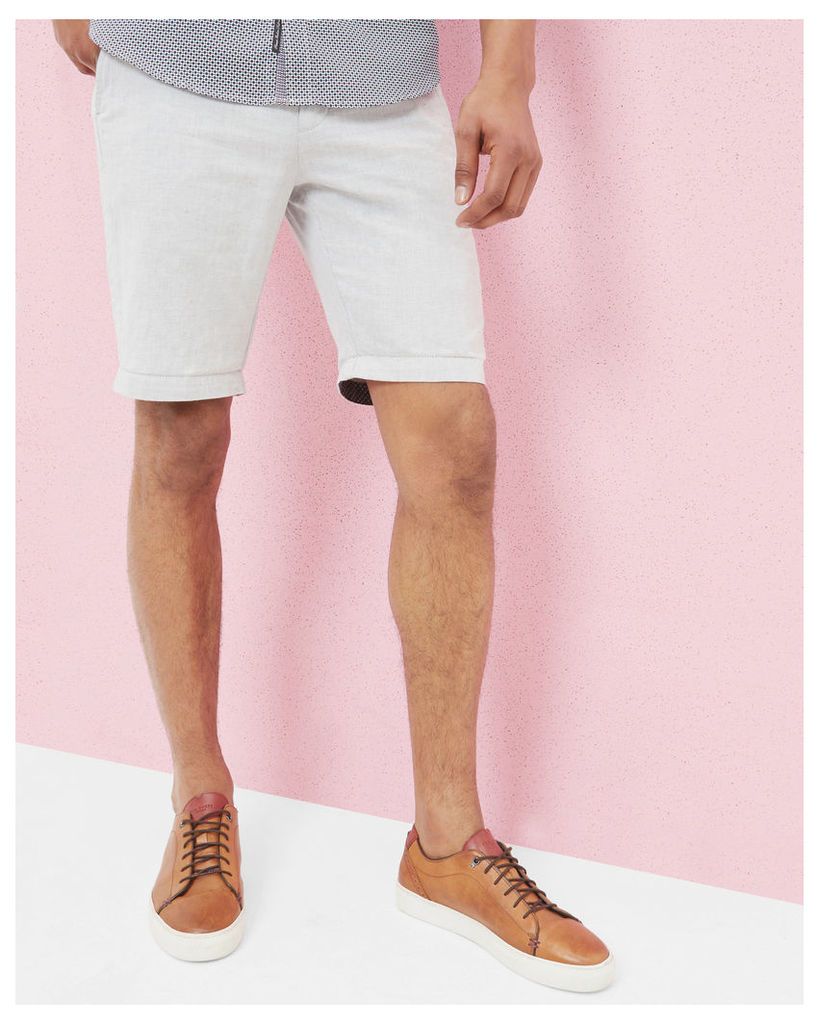 Ted Baker Cotton and linen-blend shorts Light Grey