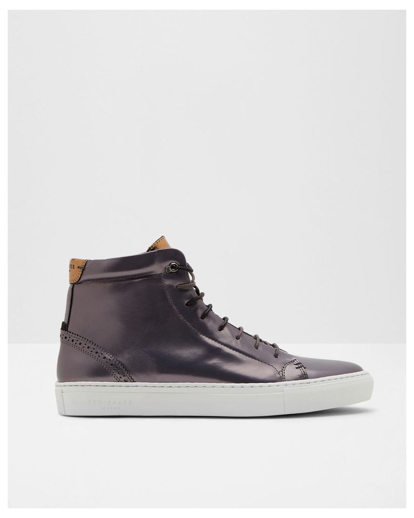 Ted Baker Brogue detail hi-top trainers Charcoal