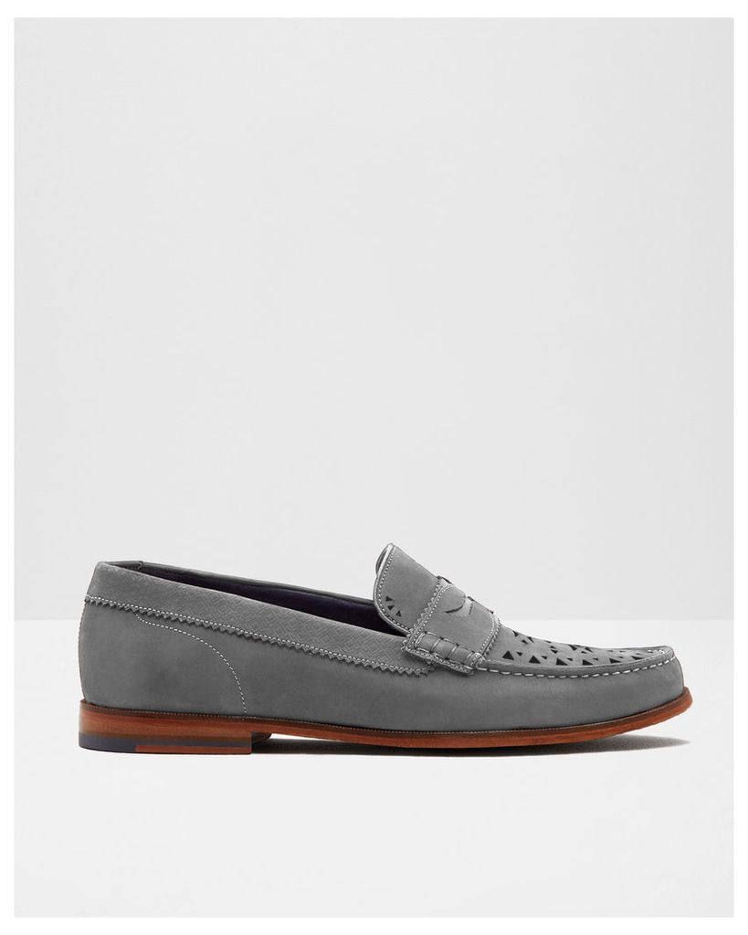 Ted Baker Nubuck suede cut-out loafers Grey