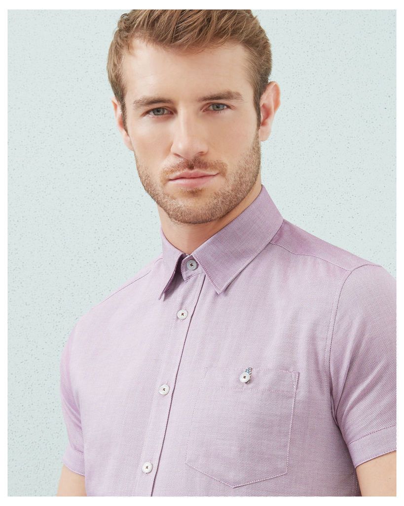 Ted Baker Textured cotton shirt Purple