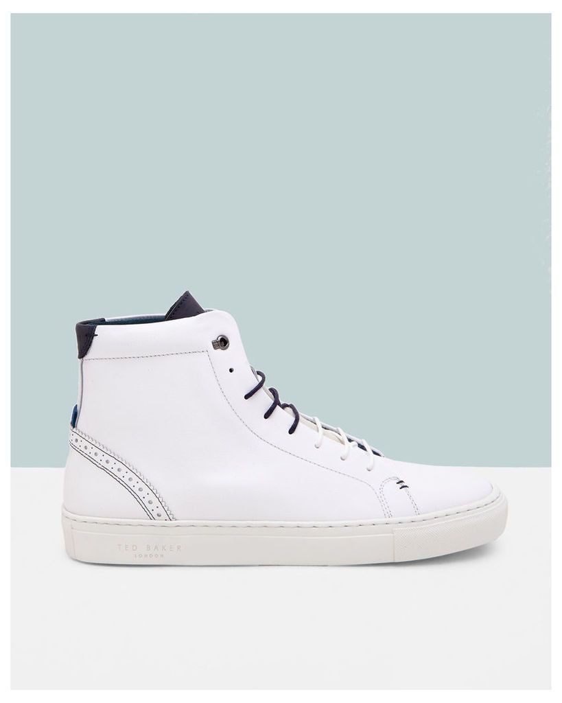 Ted Baker Brogue detail hi-top trainers White