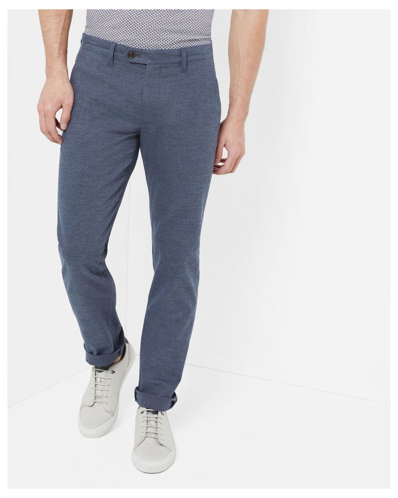Ted Baker Slim fit textured trousers Blue