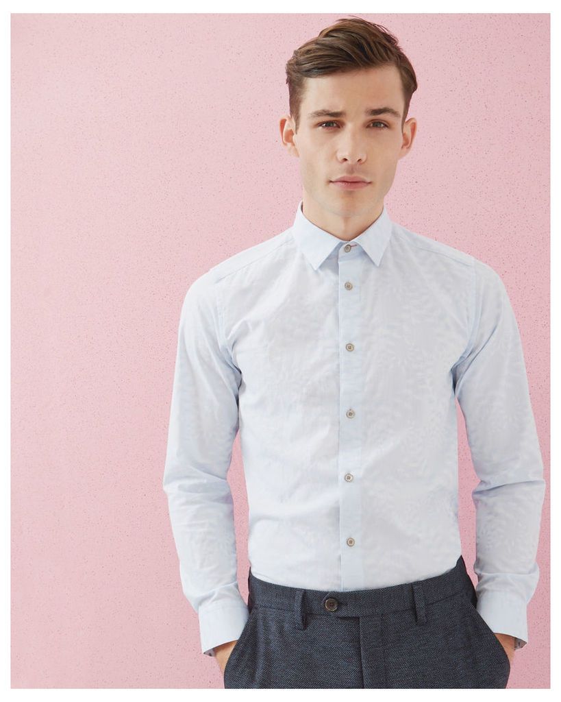 Ted Baker Jacquard cotton shirt Light Blue