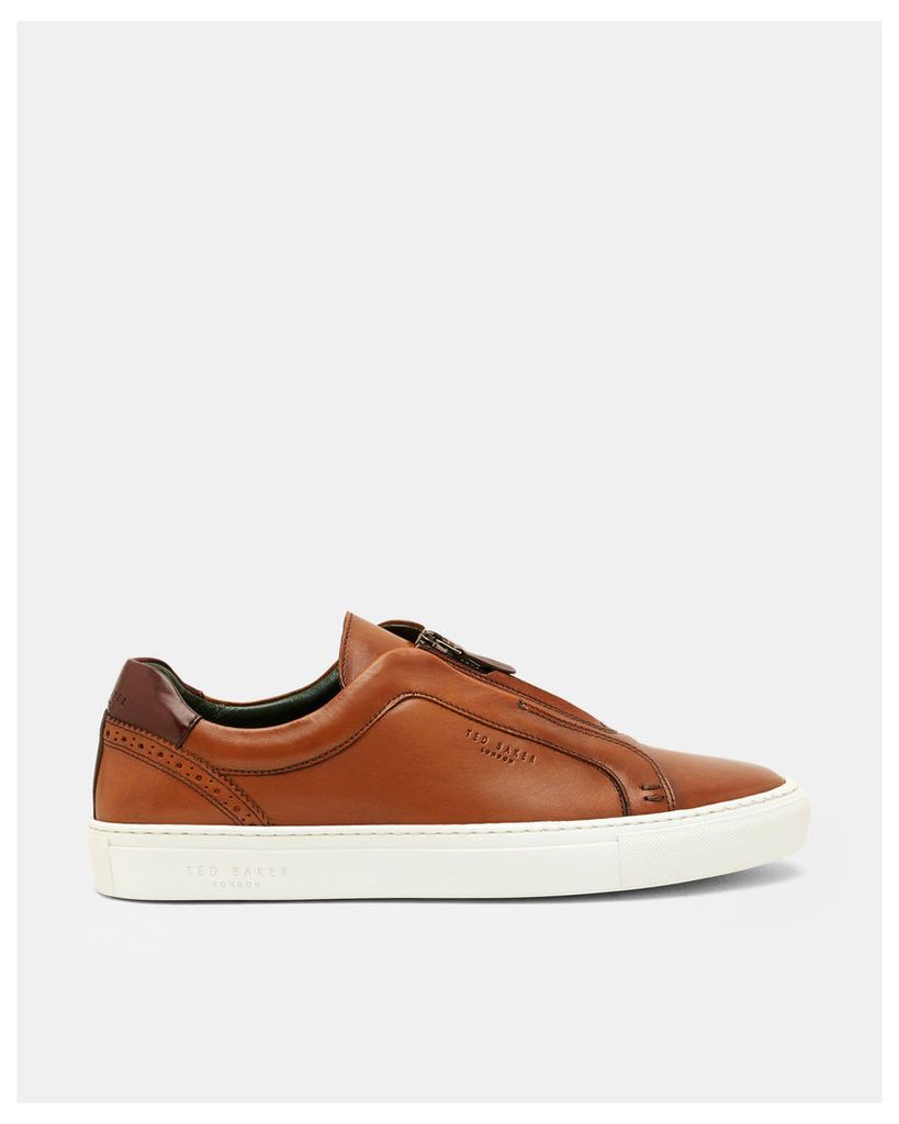 Ted Baker Leather zip detail trainers Tan