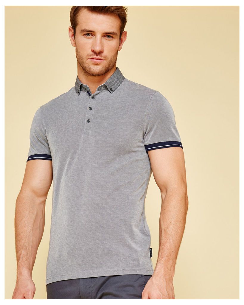 Ted Baker Contrast trim Oxford polo shirt Navy
