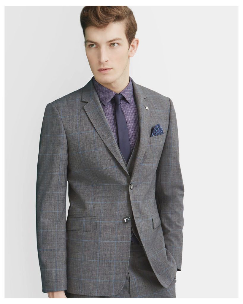 Ted Baker Prince of Wales checked wool jacket Grey