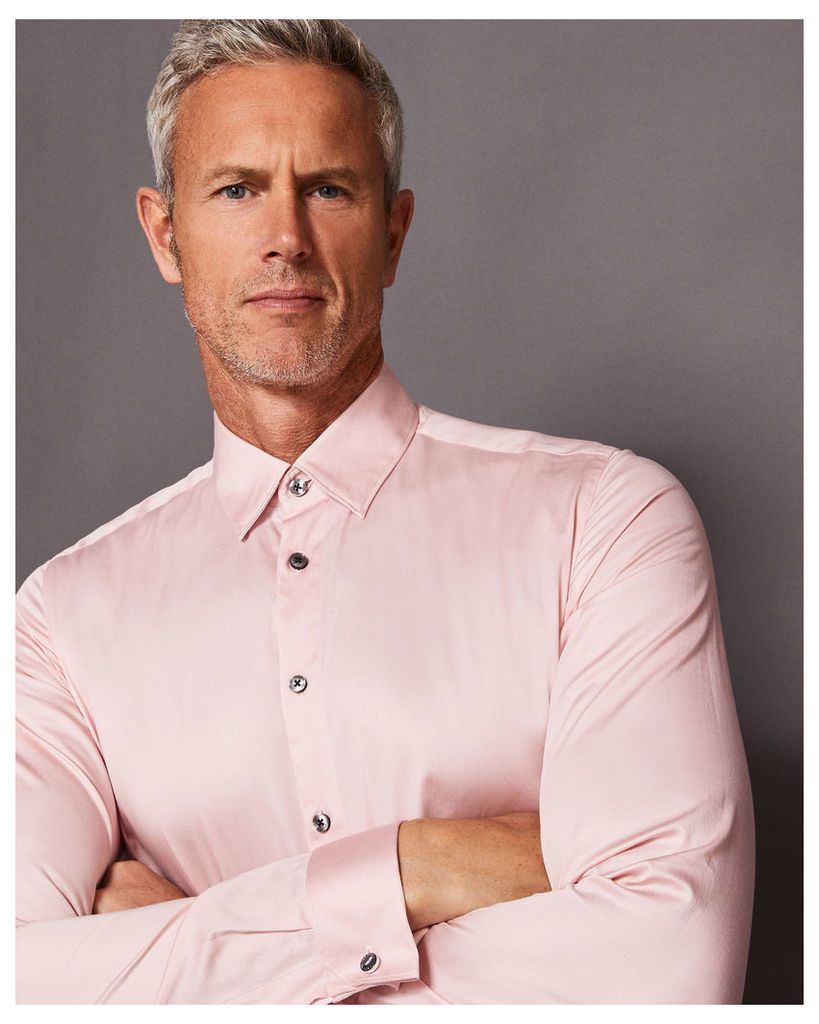 Ted Baker Satin stretch cotton-blend shirt Pink