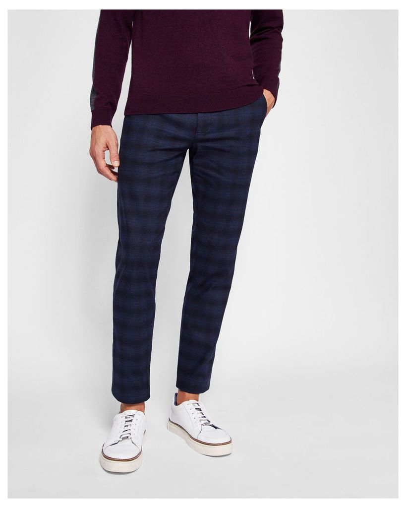 Ted Baker Slim fit checked trousers Navy