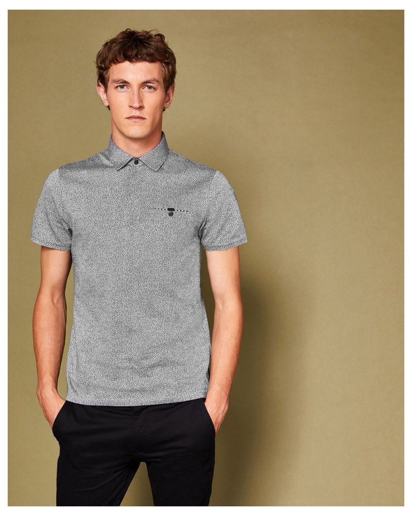Ted Baker Textured cotton polo shirt Black