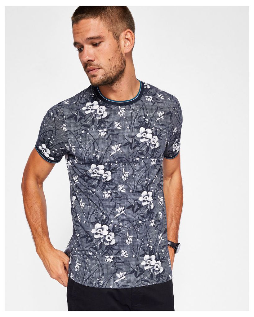 Ted Baker Floral print T-shirt Navy