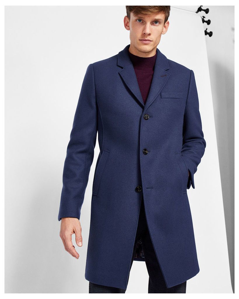 Ted Baker Wool-blend overcoat Blue