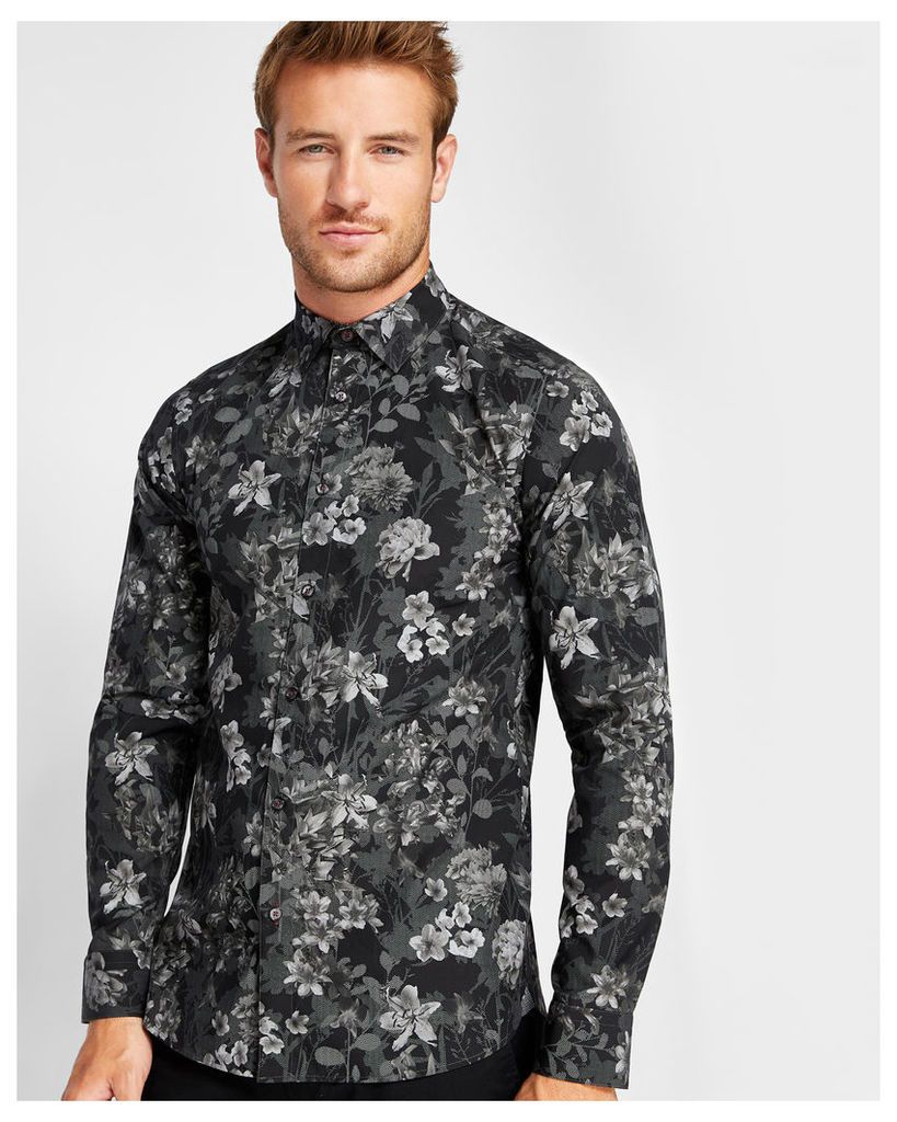 Ted Baker Floral cotton shirt Black